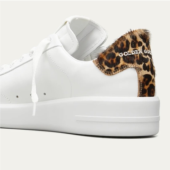 Golden Goose Pure Star Sneakers with Leopard Print Heel Tab Size 37 - Picture 2 of 10